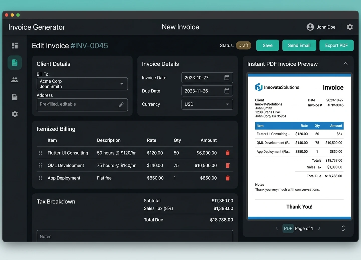 Invoice Generator Flutter cross-platform billing suite